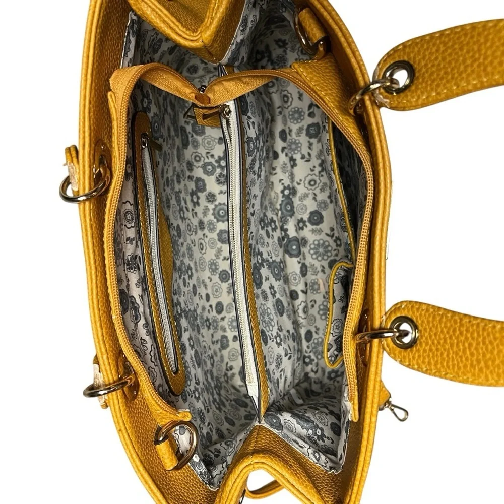 Kate Spade Pebble Leather Handbag Crossbody In Mustard Yellow